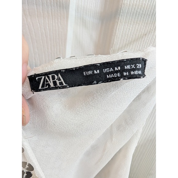 Zara Sequin Spaghetti Strap Dress Mini Sparkle Party Bodycon Women's - Size M - Picture 4 of 4